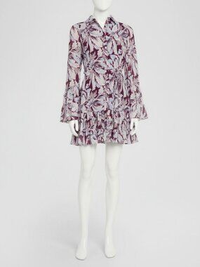 Cinq à Sept Women's Purple Lyra Multi-Tulip Mini Dress Size 4